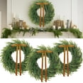 thumbnail image 1 of laqbezok 3Pcs 20Inch Christmas Norfolk Pine Wreath, Artificial Real Touch Norfolk Wreath, Winter Farmhouse Greenery Decoration with Ribbon Bow, for Front Door Xmas Indoor Outdoor Home Decoration, 1 of 6