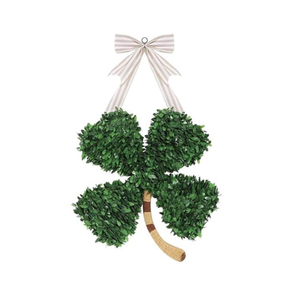 laqbezok Boxwood Clover Door Swag, 22.6" Saint Patricks Decoration, Collectible Elegant Swag for Front Door, Theme Party Patio Porch Decoration, Christmas Gifts Christmas Home Decor