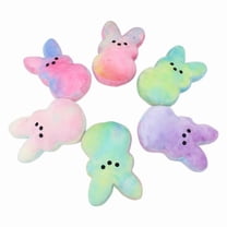 HaCpiu Broody Bunny Plush Toy Set, 6" Mini Bunny Stuffed Animals with Colorful Tie-Dye Patterns and Star Details, Soft Rabbit Plush Toys for Easter Bunny Gifts, Bunny Party Favors and Holiday Fun