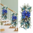 thumbnail image 1 of HaCpiu Christmas Swag, Prelit Stairs Christmas Garland, Blue Prelit Stairway Swag Trim, Christmas Wreaths for Front Door, Christmas Swags for Decorating Outdoor Home Decor, 1 of 13