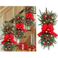 thumbnail image 1 of laqbezok Christmas Swag, Prelit Stairs Christmas Garland, Red Prelit Stairway Swag Trim, Christmas Wreaths for Front Door, Christmas Swags for Decorating Outdoor Home Decor, 1 of 7