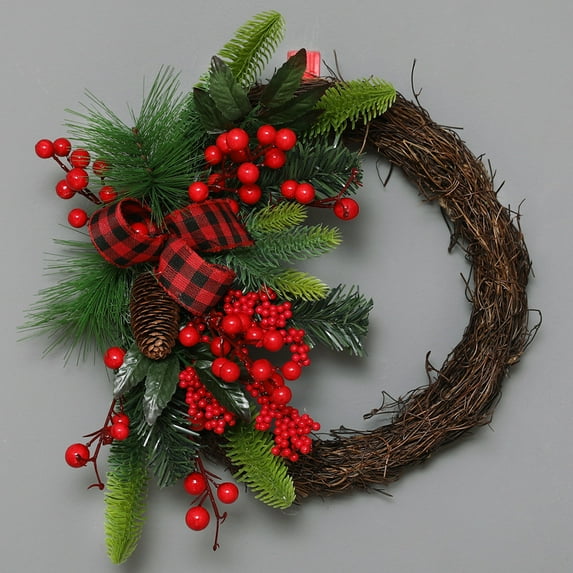 HaCpiu Christmas Swag Wreath, Winter Christmas Wreath for Front Door, Festive Xmas Holiday Decor for Stairs, Doors Walls, Awesome Christmas Decor