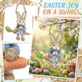 thumbnail image 1 of laqbezok Easter Bunny on Carrot Swing Hanging Decor, 13.78" Woven Rabbit Figurine with Hanging Rope, Rustic Spring Home Accent for Windows, Doors & Covered Porch, 1 of 6