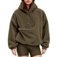 thumbnail image 1 of laqbezok Fleece Pet Hoodie Carrier, Women's Sweatshirt With Cat Dog Pouch, Cozy Hoodie With Pet Pouch & Large Pocket for Puppy Kitten Dogs Holder, Army Green L, 1 of 8