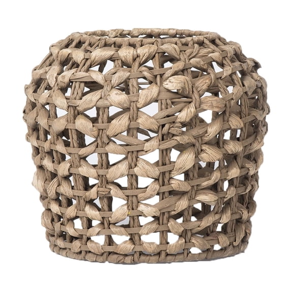 laqbezok Handwoven Rattan Cylinder Lamp Shade, 8.58" Yellow Boho Woven Tall Column Light Cover, Natural Wicker Tube Shade Replacement for Pendant Lights, Floor Lamps & Bedside Decor