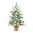 thumbnail image 1 of HaCpiu Potted 4ft Pre-Lit Twinkle LED Cypress Artificial Christmas Tree, Green, 100 LED, 1 of 7