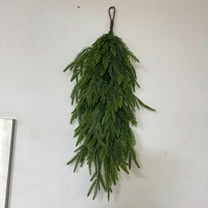 laqbezok Undecorated Christmas Tree Swag, Green Pine with Rustic Charm, Ideal for Holiday Front Door, Stairs, Wall Decor