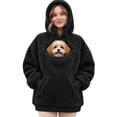 thumbnail image 1 of laqbezok Women's Pet Dog Pouch Hoodie, Oversized Dog Carrier Sweatshirt with Large Pocket, Long Sleeve Fleece Dog Hoodie & Cozy Winter Clothes, Black XXL, 1 of 4
