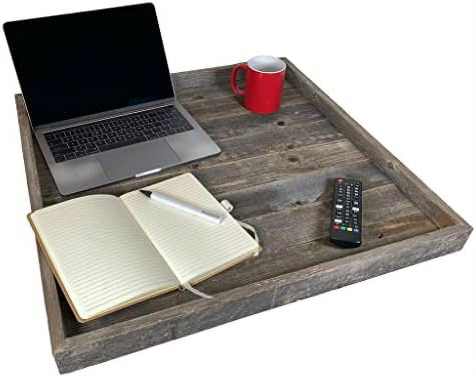large 24x24 inch ottoman tray reclaimed wood rustic tray for ottoman