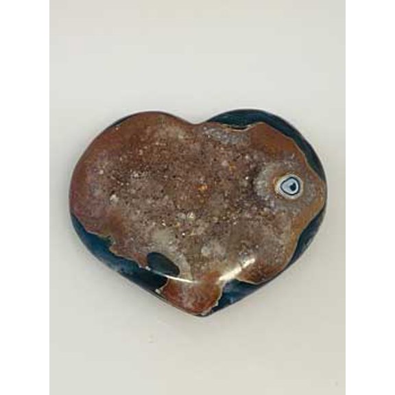 large Heart Puffed Druze Agate