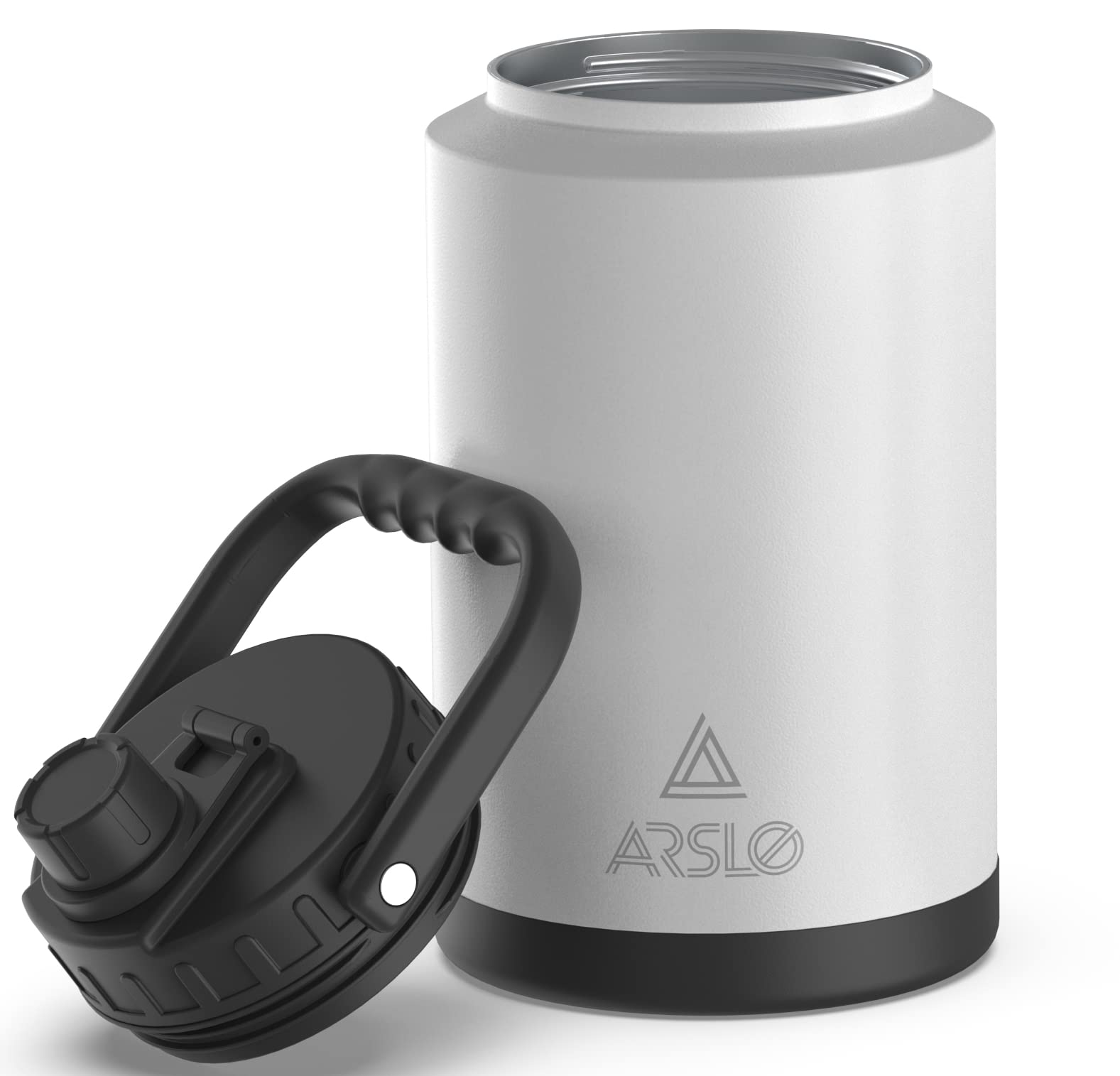 large Insulated Water Jug With Handle, One Gallon Insulated Water Bottle, 1 Gallon Stainless Steel Water Jug, Silver, 128 oz, 1 Count (Pack of 1)