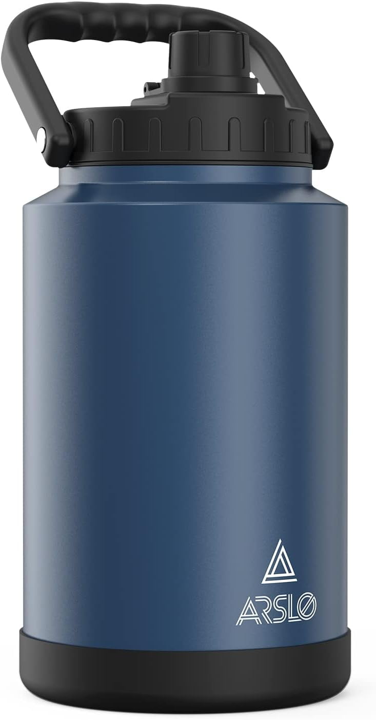 large Insulated Water Jug With Handle, One Gallon Insulated Water Bottle, 1 Gallon Stainless Steel Water Jug