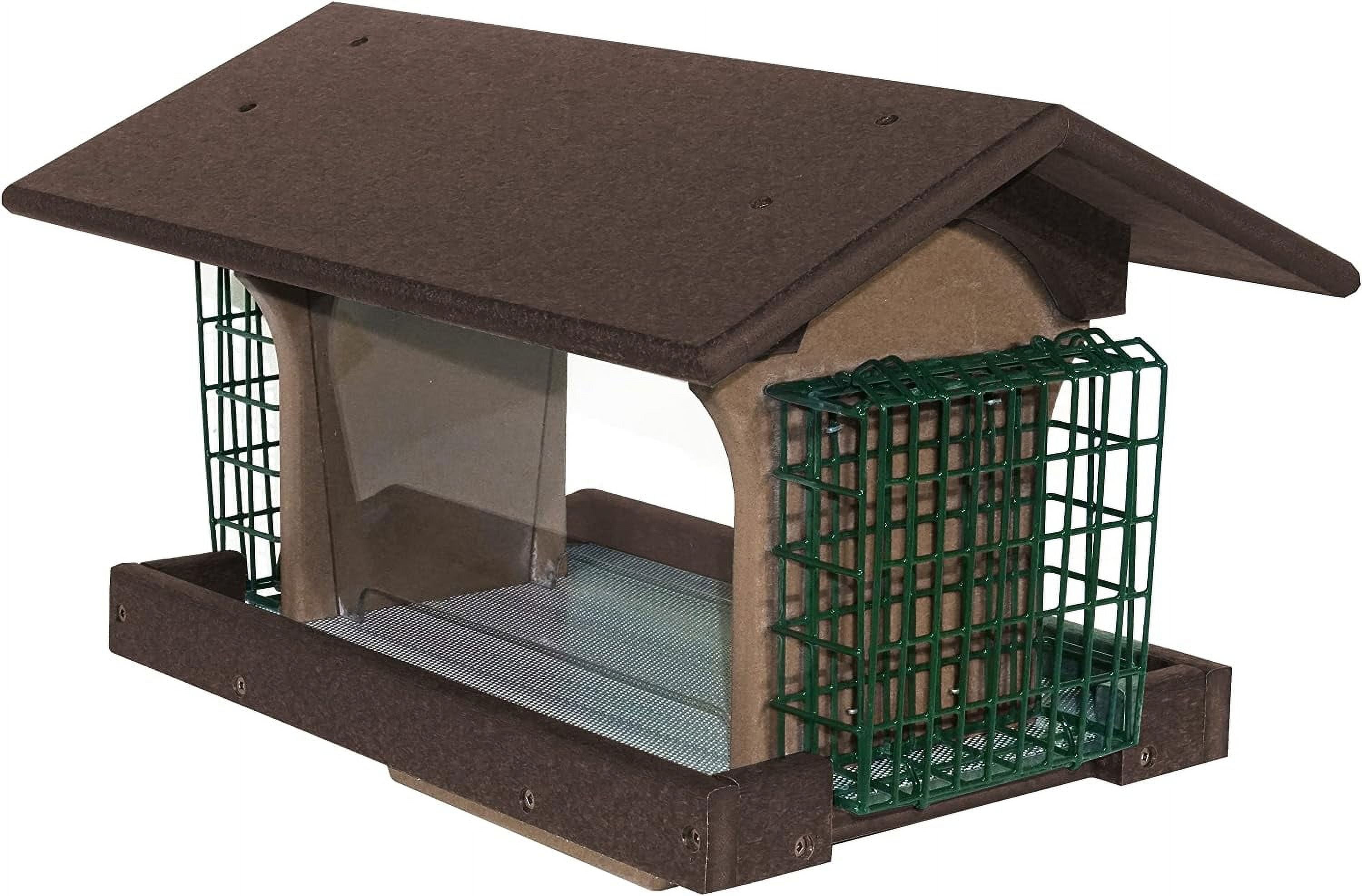 large plastic feeder with two suet cages for outdoor wild s amish