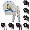 thumbnail image 1 of larppty 2-Piece Pajamas for Little Big Boys Yellow Gamer Long Sleeve & Pants PJ Set (3-4 Years,Grey), 1 of 8