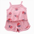 thumbnail image 1 of larppty 2 Pieces Little Girls Pajamas Summer Short Sets Dancing Girl Sleepwear Toddler Pjs(Pink,8-9 Years), 1 of 6