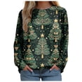 thumbnail image 1 of larppty 2025 Womens Ugly Christmas Sweaters Funny Cute Xmas Tree Tops Long Sleeve Crewneck Sweatshirts (Mint Green, M), 1 of 7