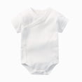 thumbnail image 1 of larppty Baby Bodysuit – Unisex Short Sleeve – Soft Cotton – Lightweight & Breathable – Snap Closure (Z05-White, Newborns), 1 of 4