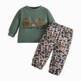 thumbnail image 1 of larppty Baby Boy Clothes Toddler Camo Outfits Long Sleeve Animal Sweatshirt Camouflage Pants Fall Winter Set (Dark Green,2-3 Years), 1 of 7
