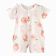 thumbnail image 1 of larppty Baby Boy Cotton Romper Newborn Infant Summer Clothes 3 6 12 18 Months Short Sleeve Striped Jumpsuit Playsuit Bodysuit, 1 of 4