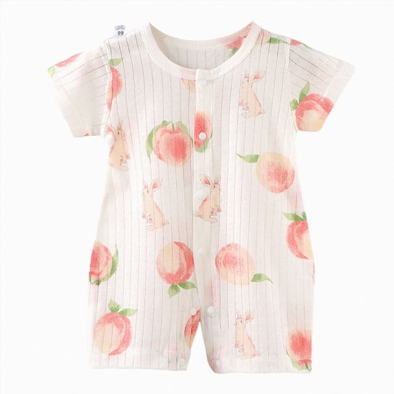 larppty Baby Boy Cotton Romper Newborn Infant Summer Clothes 3 6 12 18 Months Short Sleeve Striped Jumpsuit Playsuit Bodysuit