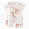 thumbnail image 1 of larppty Baby Boy Cotton Romper Newborn Infant Summer Clothes 3 6 12 18 Months Short Sleeve Striped Jumpsuit Playsuit Bodysuit, 1 of 4