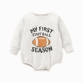 thumbnail image 1 of larppty Baby Boy Football Outfit Oversize Sweatshirt Bubble Romper Fall Clothes | Baby Boy Football Outfit Rugby Letters Print Sweatshirt Bubble Romper Long Sleeve Onesie Cute Baby Boy Fall Clothes, 1 of 7