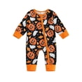 thumbnail image 1 of larppty Newborn Baby Girl Boy Halloween Outfit Long Sleeve Pumpkin/Ghost Romper Zipper Bodysuit Jumpsuit Fall Clothes, 1 of 4