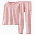 thumbnail image 1 of larppty Baby Boy Girl Pants Outfits Long Shirts Sweatshirt Pants Clothes Fall Winter Outfits Pajama Sets Baby Layette Sets (Pink,2-3 Years), 1 of 6