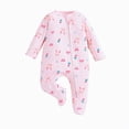thumbnail image 1 of larppty Baby-Boys and Toddler Long Sleeve Zip-Front One Piece Footed Pajamas(Pink), 1 of 4