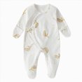 thumbnail image 1 of larppty Baby Girl Boy Romper Side Snap Kimono Japanese Newborn Outfit (Gold,Newborn), 1 of 7