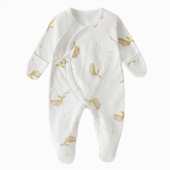 larppty Baby Girl Boy Romper Side Snap Kimono Japanese Newborn Outfit (Gold,Newborn)