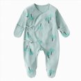 thumbnail image 1 of larppty Baby Girl Boy Romper Side Snap Kimono Japanese Newborn Outfit (Green,Newborn), 1 of 7