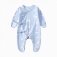 thumbnail image 1 of larppty Baby Girl Boy Romper Side Snap Kimono Japanese Newborn Outfit Newborn-6M, 1 of 3