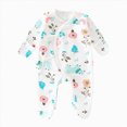 thumbnail image 1 of larppty Baby Girl Boy Romper Side Snap Kimono Japanese Newborn Outfit Newborn-6M, 1 of 3