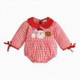 thumbnail image 1 of larppty Baby Girl Christmas Outfit Peter Pan Collar Plaid Romper Newborn Thanksgiving Outfits Infant Halloween Clothes, 1 of 5