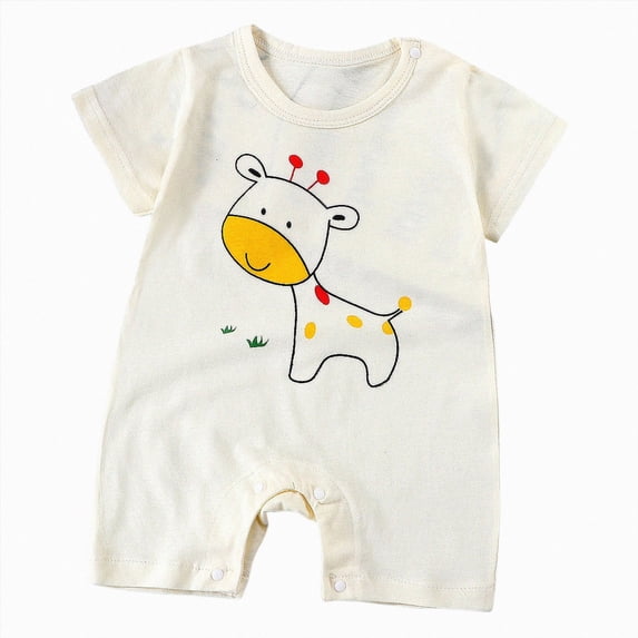 larppty Baby Girl Summer Bodysuit Cotton Baby Boys Romper Short Sleeve Baby Jumpsuit with Snap Cozy Baby Bodysuit for Boys