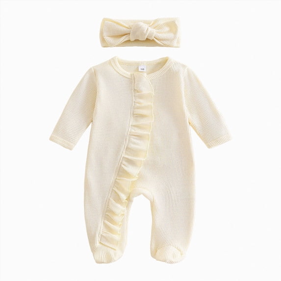 larppty Baby Girls Cactus Footies Newborn Zip Up Onesie Romper(Beige)