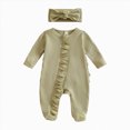 thumbnail image 1 of larppty Baby Girls Cactus Footies Newborn Zip Up Onesie Romper(Light Green), 1 of 5