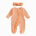 thumbnail image 1 of larppty Baby Girls Cactus Footies Newborn Zip Up Onesie Romper(Orange), 1 of 5