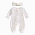 thumbnail image 1 of larppty Baby Girls Cactus Footies Newborn Zip Up Onesie Romper(White), 1 of 5