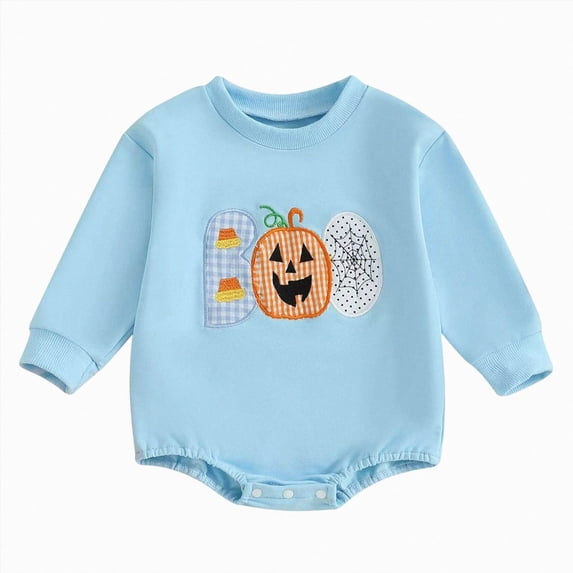 larppty Baby Halloween Outfit Sweatshirt Bubble Romper Infant Fall Clothes