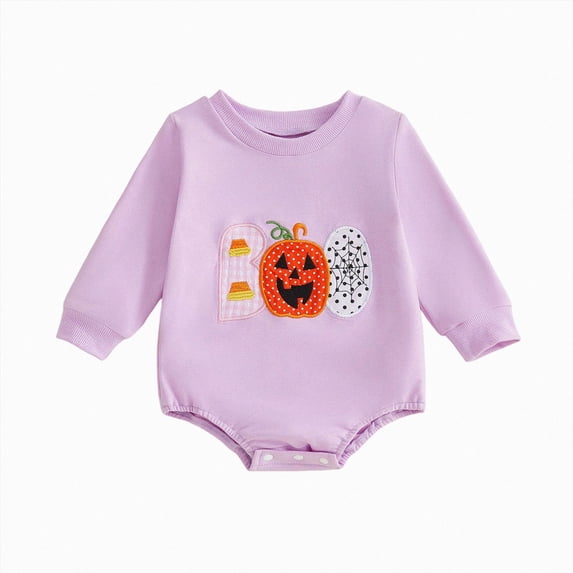 larppty Baby Halloween Outfit Sweatshirt Bubble Romper Infant Fall Clothes