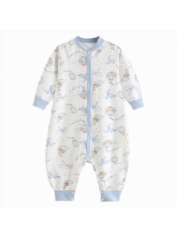 Baby Sleeper Zipper 0-24 Months | Buttery soft, 2 way zipper, breathable, unisex infant,all-season, comfortable, footies (Blue)