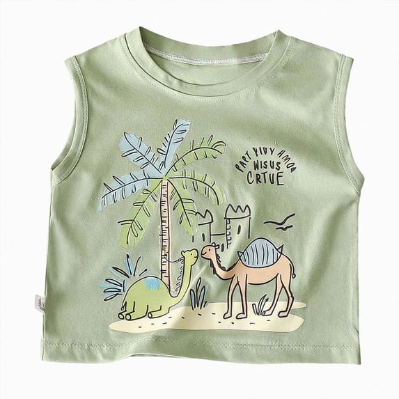 larppty Baby & Toddler Boy Tank Top - Kid's Sleeveless Muscle Tank(4-5 Years,Green)