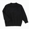 thumbnail image 1 of larppty Baby Toddler Boys Sweater Girls Knit Pullover Sweatshirt Kids Long Sleeve Crew Neck Solid Casual Tops (Black,15-17 Years), 1 of 4
