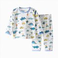 thumbnail image 1 of larppty Big Girls Cute Pajama Sets Long Sleeve Tops and Pant Teens Sleepwear 2 Piece Pjs Clothes3-4 YearsLight Blue, 1 of 3