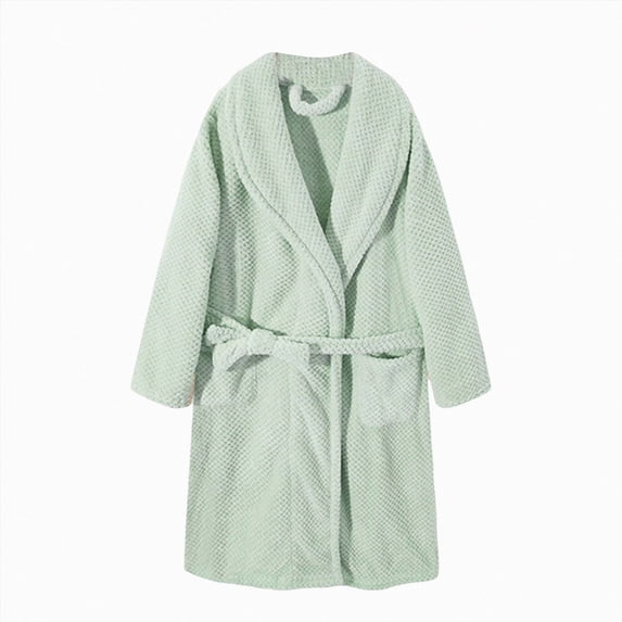 larppty Boys Girls Robe Fleece Soft Kids Bathrobes Toddler Cute Plush Robes for Kids (Light Green,5-6 Years)
