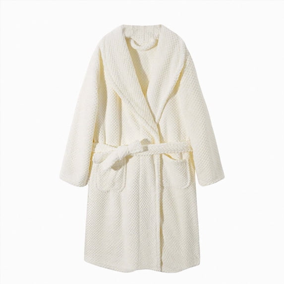 larppty Boys Girls Robe Fleece Soft Kids Bathrobes Toddler Cute Plush Robes for Kids (White,7-8 Years)