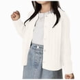 thumbnail image 1 of larppty Boys & Girls Solid Knit Cable Cardigan Sweater Round Neck Long Sleeve Button Up School Warm Tops Coat(White,11-12 Years), 1 of 5