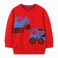 thumbnail image 1 of larppty Boys Sweatshirts Crewneck Long Sleeve Pullover Toddler Winter Warm Sweater Tops (Red,3-4 Years), 1 of 4